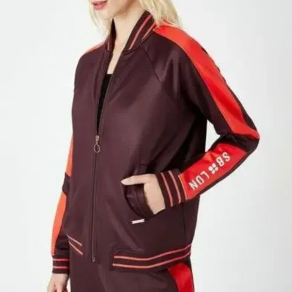 NEW NWT! SWEATY BETTER CRAFT TRACK TOP VARSITY TRACK JACKET ATHLEISURE sz S